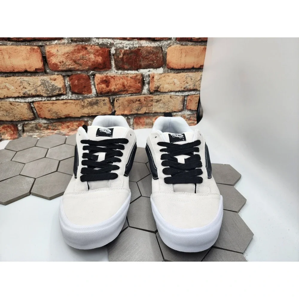 Vans Knu Skool Suede White Black  Size US 13 Men's New Rare Panda Sneakers